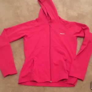 Reebok fuchsia athletic zip hooded jacket